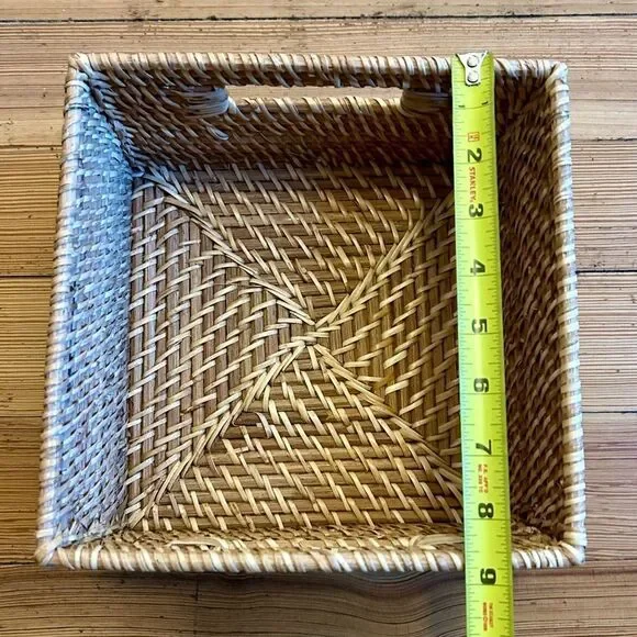 Container Store Rattan Cube with Handles Natural. - Picture 5 of 8